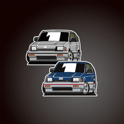 汽车贴纸适用于JDM贴纸卡通balladesportsCRX#CRX#Si  8209
