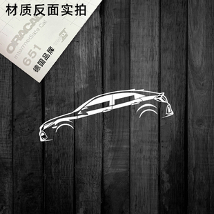 定制贴纸适用于Civic FK7 思域剪影贴纸镂空车贴车侧剪影贴纸7588