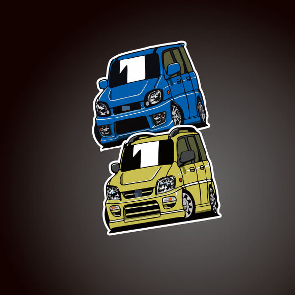 汽车贴纸适用于#subaru#pleo#pleoRS#RA 卡通反光车贴 8258