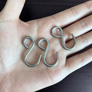 不锈钢挂钩304 S钩衣服塑料链条挂衣链配件家居浴室衣帽挂勾卡夹6