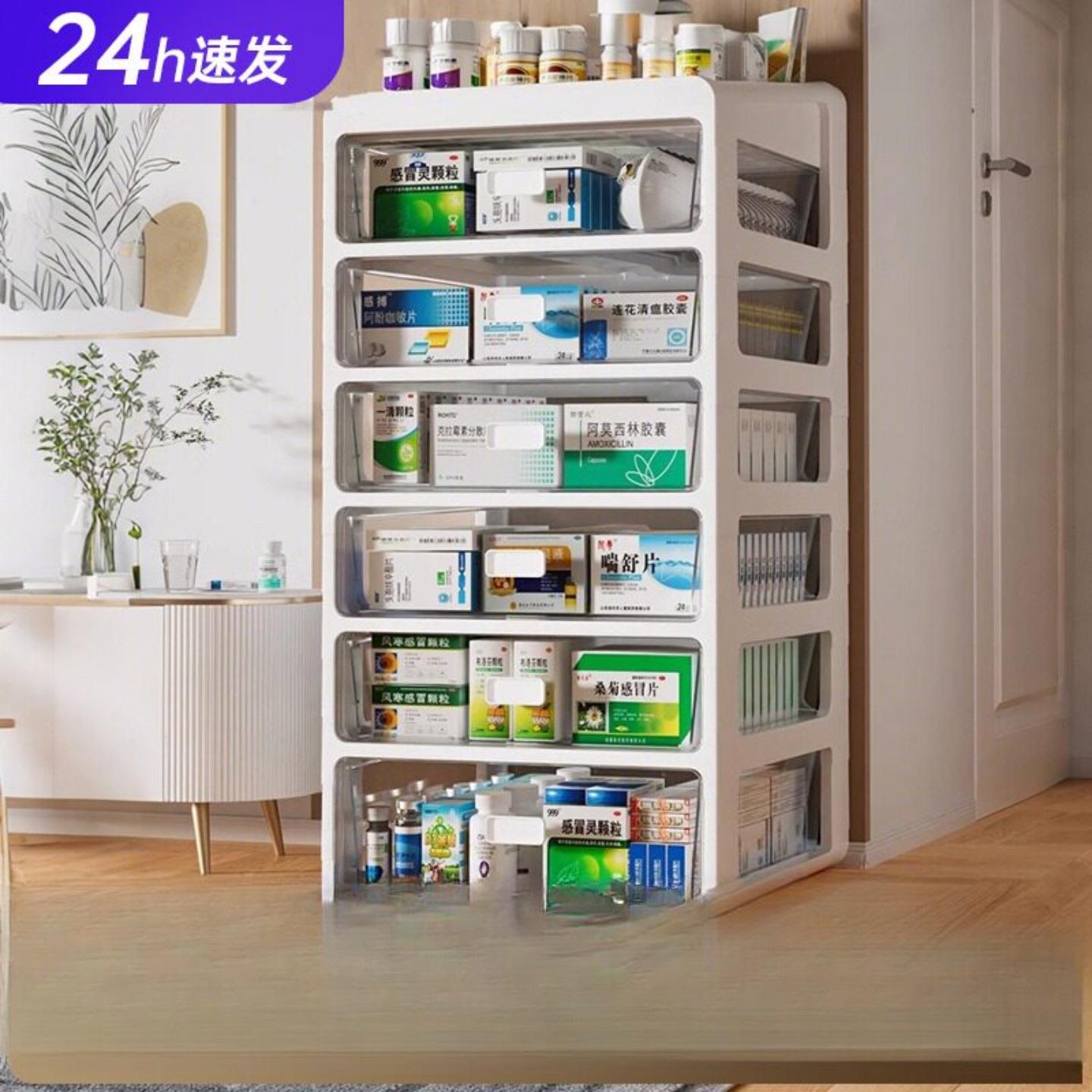 家用大容量抽屉式药品收纳盒药箱图片