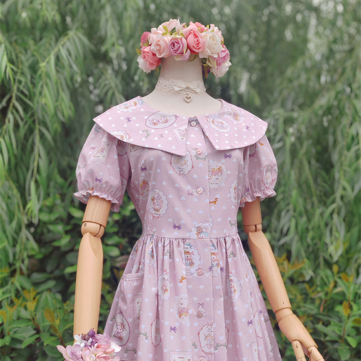 【现货】| 手作服 vintage法式复古翻领单排扣长短袖口袋连衣裙