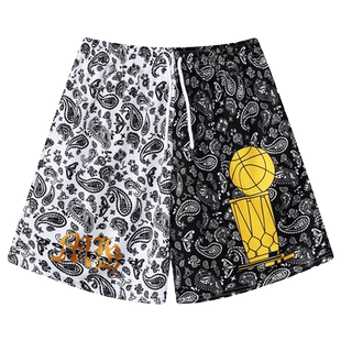 美式篮球短裤男湖人詹姆斯科比夏季复古运动训练休闲五分裤男款潮
