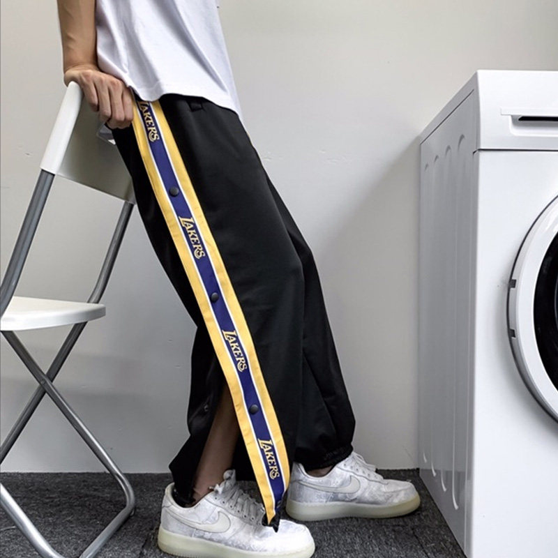 春秋排扣裤男fog侧边美式篮球训练裤宽松运动长裤夏季抽绳束脚裤