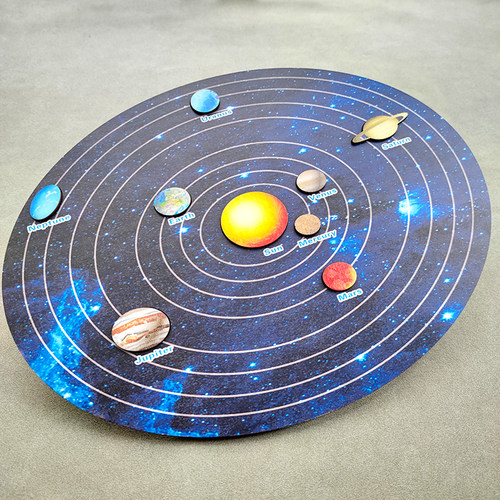 太阳系八大行星模型拼图配对板