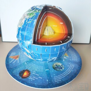 地球内部结构地心模型立体拼图儿童手工儿童地理认知益智早教玩具