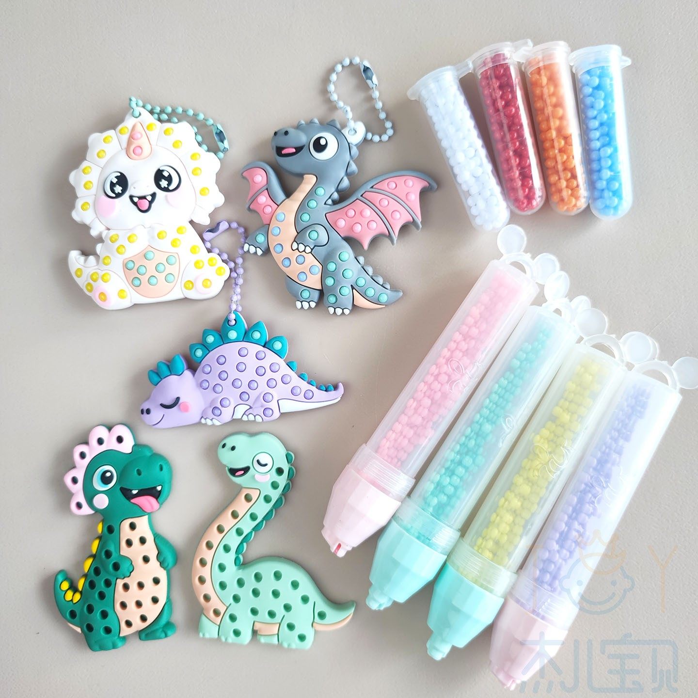 恐龙图案手工点珠笔贴画儿童益智早教解压玩具礼物diy制作材料包,玩具/童车/益智/积木/模型,其他手工制作,淘宝优惠券,粉丝福利购,淘宝优惠卷