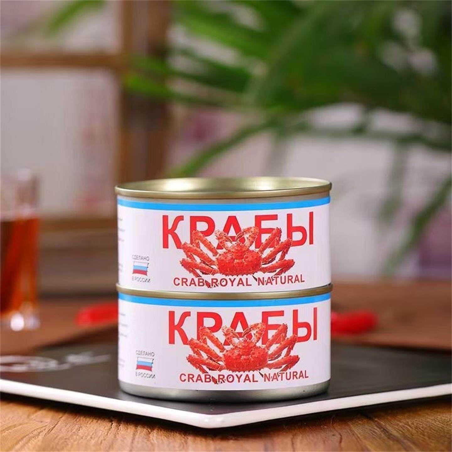 俄式风味蟹柳罐头开罐即食蟹肉棒
