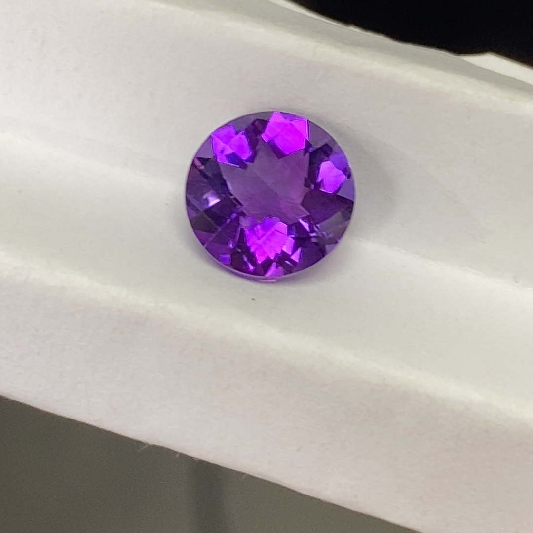 紫水晶圆形7mm格子面切割