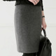 秋冬羊毛呢半身裙中裙高腰显瘦一步裙中款 职业OL面试装 纯色呢子裙