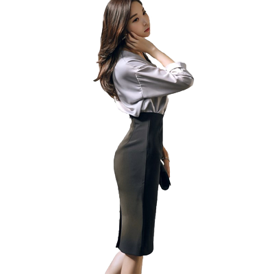 朵写春秋职业包臀一步正装半身裙