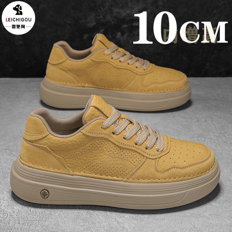 厚底内增高男鞋10cm隐形夏季新款复古休闲鞋轻便透气男士运动板鞋