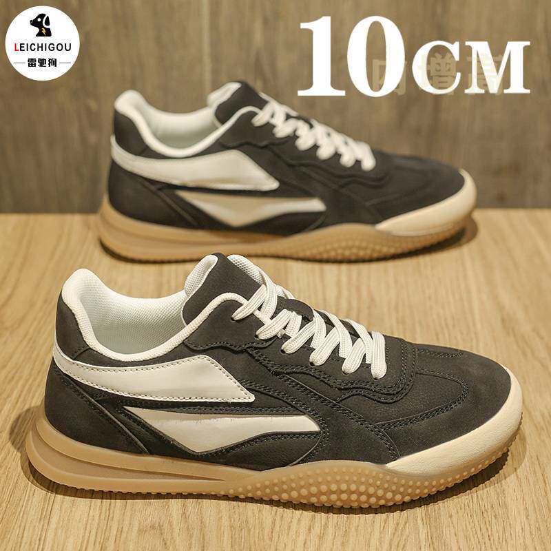 中帮鞋男2026新款春季高品质复古休闲运动板鞋厚底内增高男鞋10cm