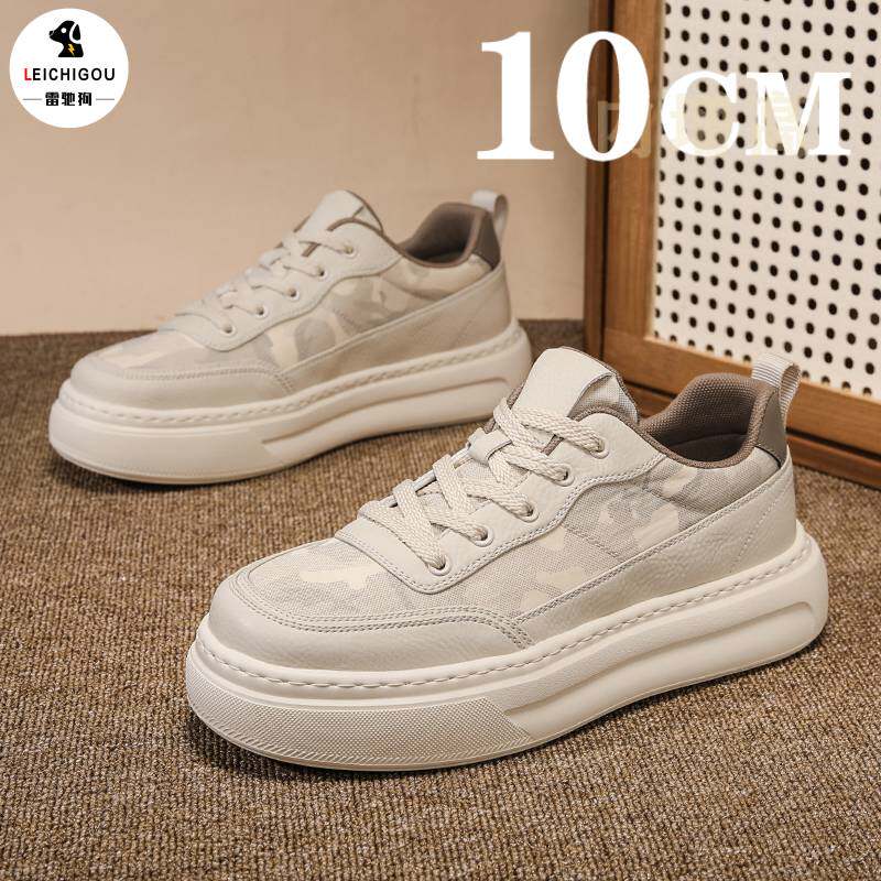 男士增高软底轻便运动板鞋春季新款厚底通勤休闲鞋内增高男鞋10cm