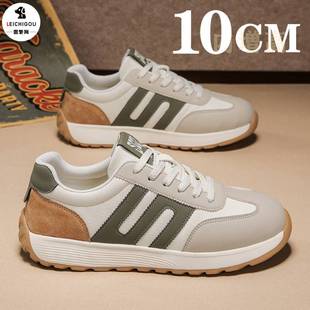 阿甘潮鞋男轻便休闲鞋春季厚底内增高男鞋10cm高端软底老爹运动鞋