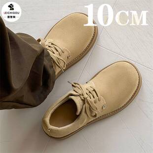 冬季 10cm圆头商务休闲鞋 低帮正装 内增高男鞋 潮 德比鞋 米奇大头皮鞋