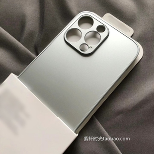 纳米磨砂不沾指纹适用苹果15promax手机壳iphone16银灰色13直边12镜头全包mini简约11冰凉感14玻璃plus耐脏xs