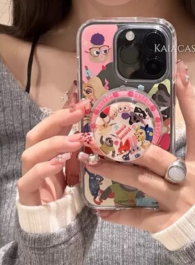 磁吸支架适用oppoA3eno10/4se手机壳findx7/5pro卡通趣味疯狂动物园A56/32/a57新品男女款K11x/97/93s软套8