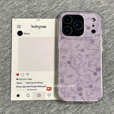磁吸支架适用opporealmeGT5pro/neo9/6se手机壳V50/11/GT3女款8紫色底毛线球线条猫咪Q2/5i真我x7pro新23软z4