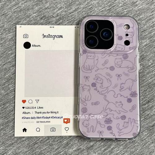 磁吸支架适用opporealmeGT5pro/neo9/6se手机壳V50/11/GT3女款8紫色底毛线球线条猫咪Q2/5i真我x7pro新23软z4