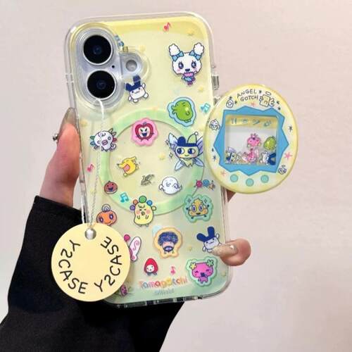 磁吸支架适用opporealmeGT5pro/neo9/6se手机壳V50/11/GT3女款8可爱拓麻歌子电池宠物Q2/5i真我x7pro新23软z4