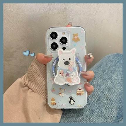 磁吸支架适用oppoA3/reno10/4se手机壳findx7/5pro可爱小动物摇摇乐蓝色A56/32/a57女K11x/97/93s软套8国际版