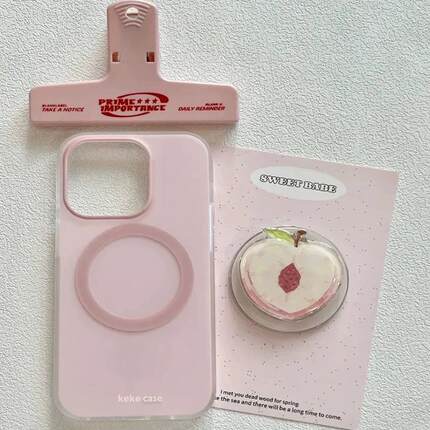 磁吸支架适用oppoA3/reno10/4se手机壳findx7/5pro粉色水蜜桃A56/32/57可爱风K11x/97/93s/58软套少女款防摔