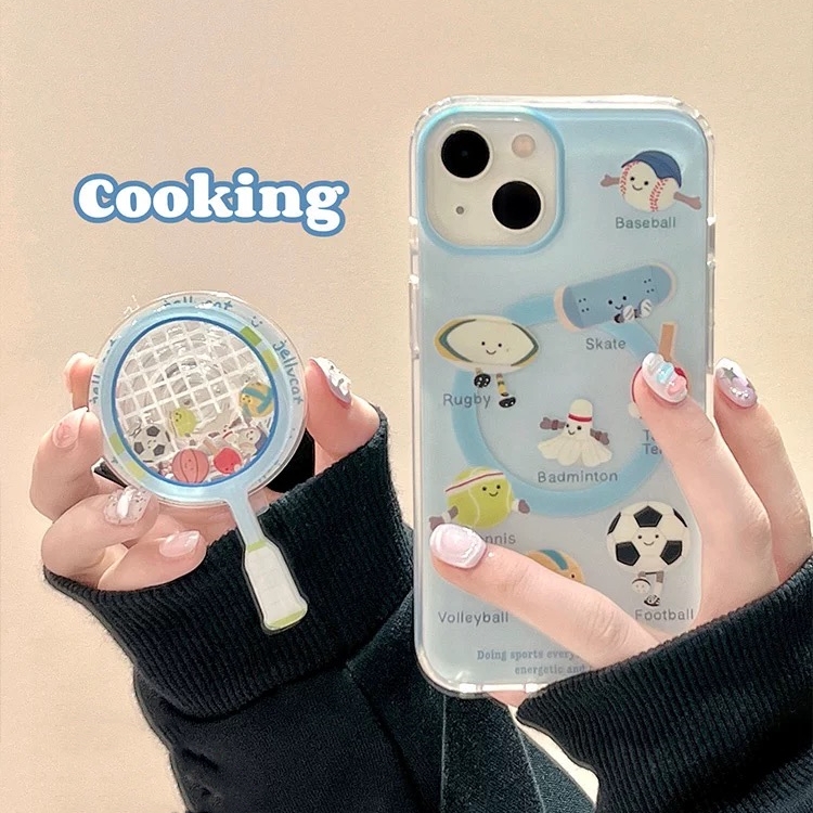 适用vivoiQOO12/11s/10/97手机壳neo9/8pro磁吸流沙支架7Se/Z8/Z6创意U3/5e全包边Z5x/Z1x蓝色羽毛球少女软套
