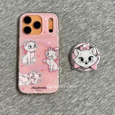 磁吸支架适用华为pocket2折叠屏mateX6手机壳p50三星zflip3/4/5卡通VIVOX粉色v荣耀玛丽猫oppofindn3flip软女