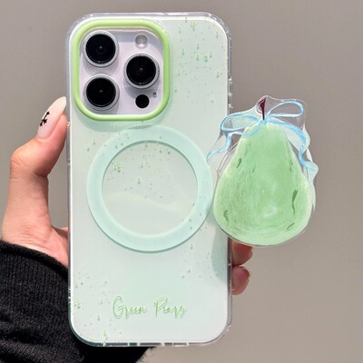 磁吸支架适用vivoX100/30/60/x70/y78手机壳X90小清新薄荷绿雪梨y76s女S18e/X200/15PRO全包Y33/mini软套新品