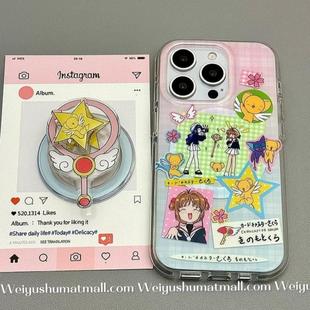 note12t 磁吸支架适用小米15 civi4pro软套poco女50e k70 13U卡通少女樱魔法棒K80 手机壳红米Turbo3国际版