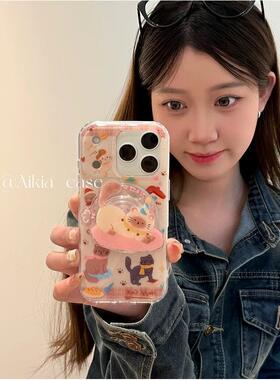 磁吸支架适用opporealmeGT5pro/neo9/6se手机壳V50/11/GT3女款8泼墨涂鸦围巾猫咪房屋Q2/5i真我x7pro新23软z4