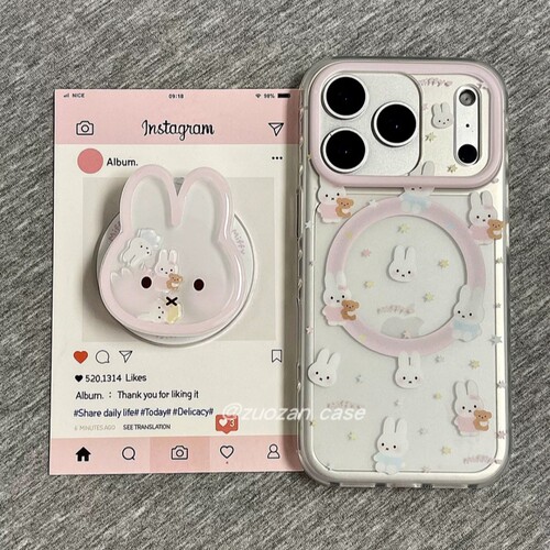 磁吸支架适用oppoA3/reno10/4se手机壳findx7/5pro可爱星星兔子摇摇乐A56/32/a57女K11x/97/93s软套8国际版