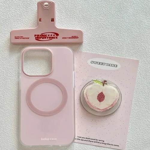 磁吸支架适用小米14/13U新品10S手机壳红米Turbo3粉色水蜜桃k70/60/note12t/civi4pro少女款k40S/50软套防摔