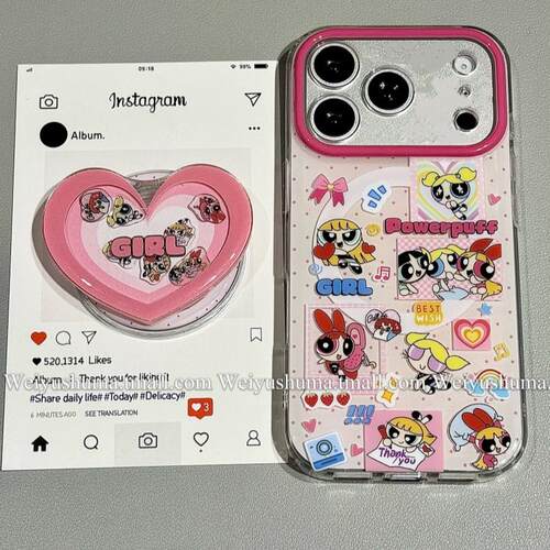 磁吸支架适用opporealmeGT5pro/neo9/6se手机壳V50/11/GT3女款8波点爱心飞天小女警Q2/5i真我x7pro新23软z4