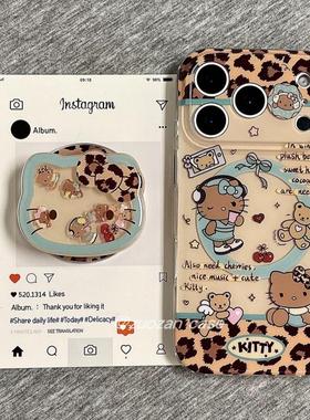 磁吸支架适用三星S25ultra/24/Note20/36美拉德风黑皮A16豹纹S20手机壳A22/23+A71女款S9+S21fe软54/56国际版