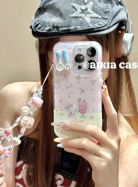 可爱猫咪冰淇淋餐具勺适用vivoiQOO12/11s/97手机壳neo10/8pro链条手绳7Se/Z8/Z6女U3/5e全包Z5x新品Z1软套13