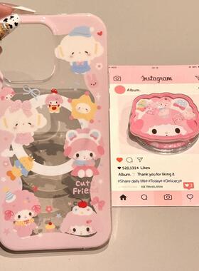 可爱粉摇摇乐小羊宝宝适用华为nova12/U/9磁吸支架8SE新品MATE50/40e手机壳Pura70ultra软套防摔60畅享13女款