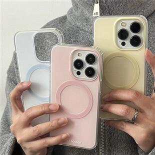 ins磁吸渐变适用opporealmeGT5pro/neo2/6se手机壳V50/V11/GT3马卡龙Q2/5i真我x7pro个性简约v23软套男女纯色