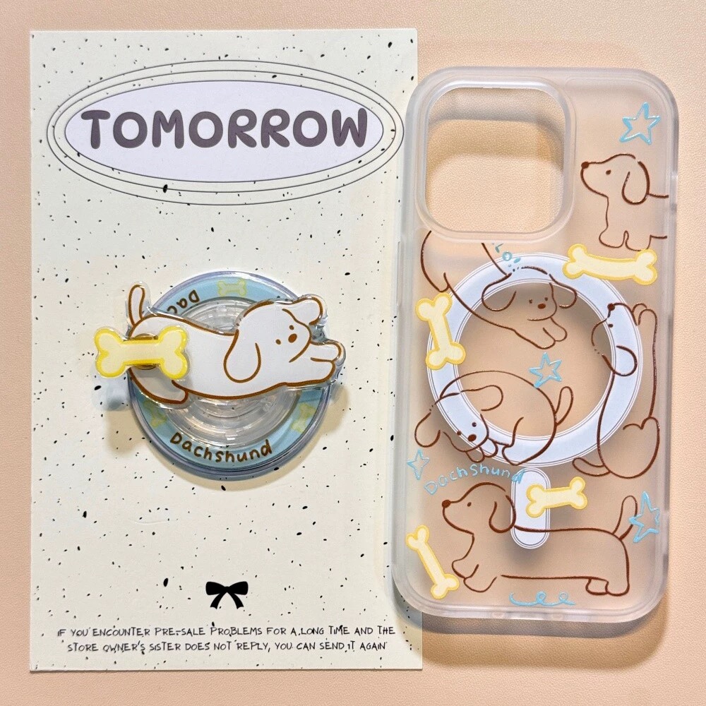 冰雾内置磁吸支架适用K70红米K80小米15/14手机壳50红米K60pro至尊版Note13趣味线条骨头12PRO+女11T硬壳40狗