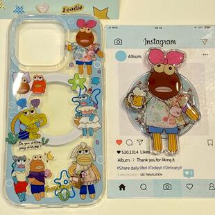 note12t 磁吸支架适用小米15 civi4pro软套poco女50e k70 13U比奇堡居民小丑鱼K80 手机壳红米Turbo3国际版