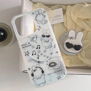 耳机音乐墨镜兔子个性适用vivoiQOO12/11s/97手机壳neo10/8pro磁吸支架7Se/Z8/Z6女U3/5e全包Z5x新品Z1软套13