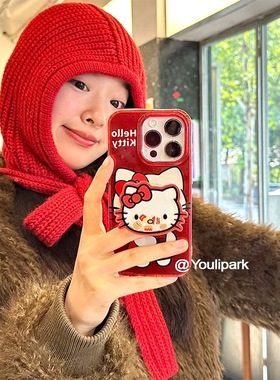 摇摇乐磁吸支架适用vivoX100/30/60/x70/y78手机壳X90可爱安克拉红猫咪y76s新年S18e/X200/15PRO女Y33/mini软