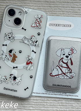 磁吸支架适用opporealmeGT5pro/neo9/6se手机壳V50/11/GT3女8可爱玩趣斑点狗卡包Q2/5i真我x7pro保护套23软z4