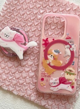 少女心哈基米猫咪适用华为nova12/U/9磁吸支架8SE新品MATE60/40手机壳Pura70ultra软套5全包防摔60畅享13新款