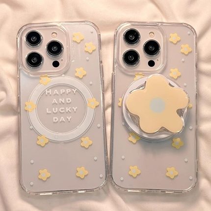 ins磁吸支架适用小米14/13U软10S手机壳红米Turbo3夏日小清新花朵k70/K60/note12t/civi4pro女款k40S/K50可爱