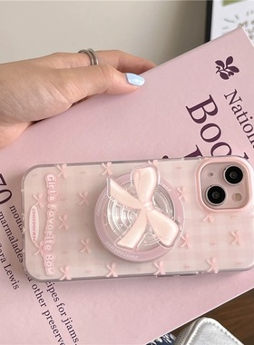 磁吸支架适用vivoiQOO12/11s/10/97手机壳neo9/8pro粉色蝴蝶结7Se/Z8/Z6网红小众U3/5e透明Z5x/Z1x少女心软套