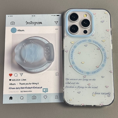 磁吸支架适用vivoX100/30/60/x70/y78手机壳X90彩色小爱心泼墨鲷鱼烧y76s女S18e/X200/15PRO全包Y33/mini软套