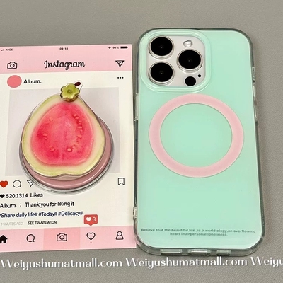 韩系简约薄荷绿粉芭乐适用华为nova12/U/9磁吸支架8SE新品MATE50/40e手机壳Pura70ultra软60畅享3女pro全包14