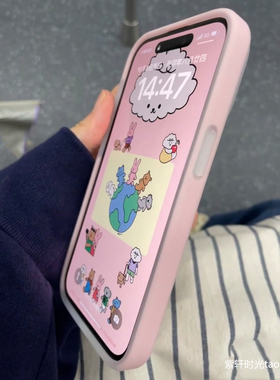 ins风Q弹软糯耐脏真黄液态硅胶适用civi3小米14pro手机壳13浅粉色ultra红米K70至尊版大孔果冻粉小红书